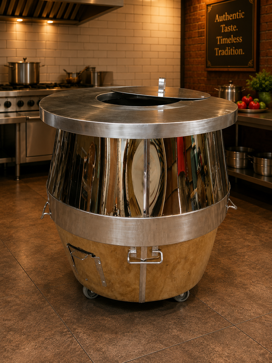 Brass Hammered Barrel Tandoor