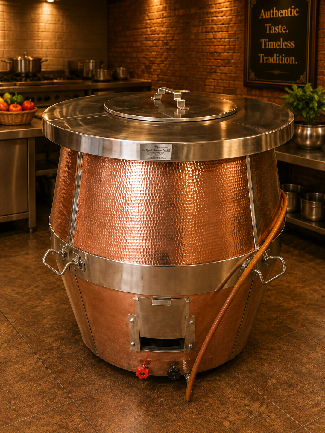 Copper Hammered Barrel Tandoor